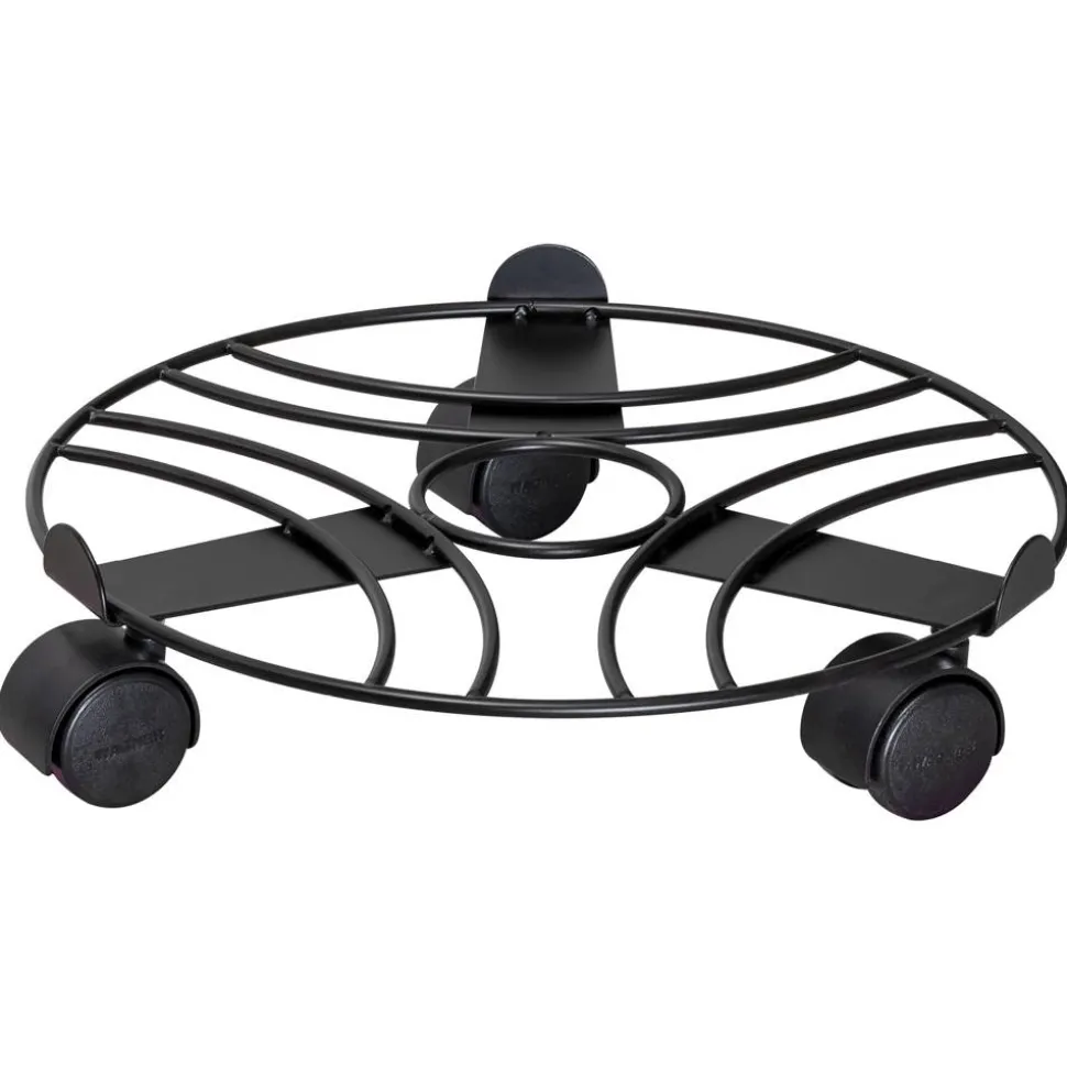 Pflanzenroller 'Black Edition GH 0935' Stahl schwaarz Ø 30 x 6,4 cm
