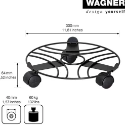 Pflanzenroller 'Black Edition GH 0935' Stahl schwaarz Ø 30 x 6,4 cm