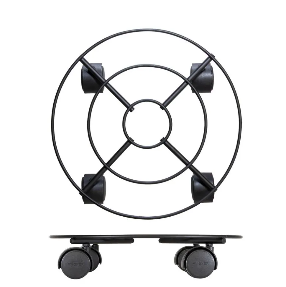 Pflanzenroller 'Draht' schwarz Ø 30 cm