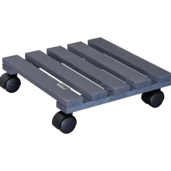 Pflanzenroller 'Nature GH 0159' Kiefernholz anthrazit 29 x 29 cm