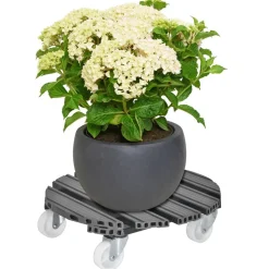 Pflanzenroller WPC anthrazit Ø 38,5 cm