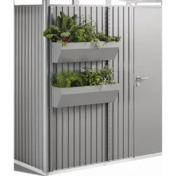 Pflanzgefäß 'FloraBoard' quarzgrau-metallic für Gerätehaus 'AvantGarde', 'HighLine', 'Panorama'