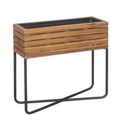 Pflanzgefäß 'Livia' Holz/Stahl 62 x 60 x 22 cm