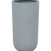 Pflanzgefäß 'Palomo' Polyfibre Betonoptik grau rund Ø 30 x 55 cm