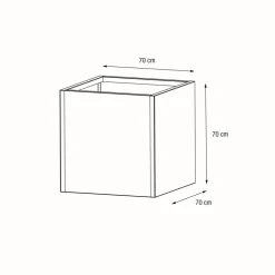 Pflanzkübel 'Cube' Metall anthrazit 70 x 70 x 70 cm