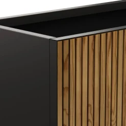 Pflanzkübel 'Deco Planter M' holzfarben/schwarz 100 x 50 x 50 cm