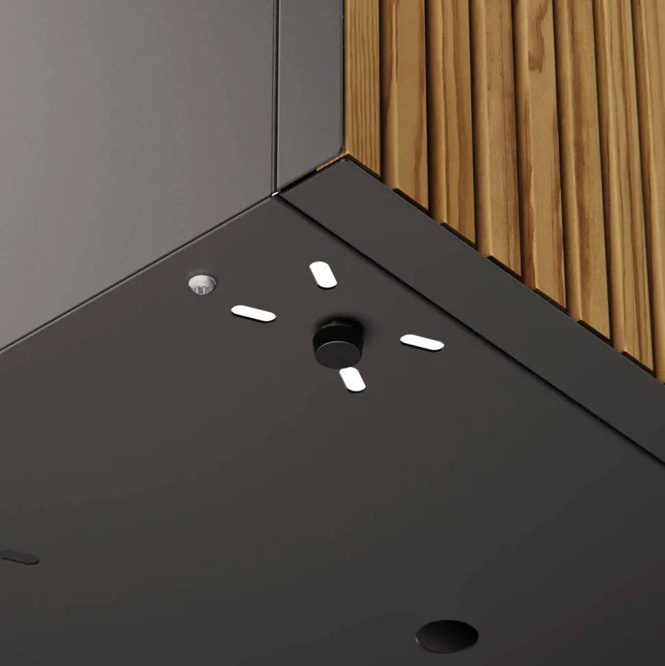 Pflanzkübel 'Deco Planter M' holzfarben/schwarz 100 x 50 x 50 cm