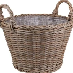 Pflanzkorb Polyrattan beige Ø 34 x 37 cm