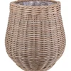 Pflanzkorb Polyrattan natur/braun rund bauchig Ø 32 x 32 cm, mit Polybeutel
