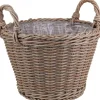 Pflanzkorb Polyrattan natur/braun rund mit 2 Griffen Ø 29 x 21/28 cm, mit Polybeutel