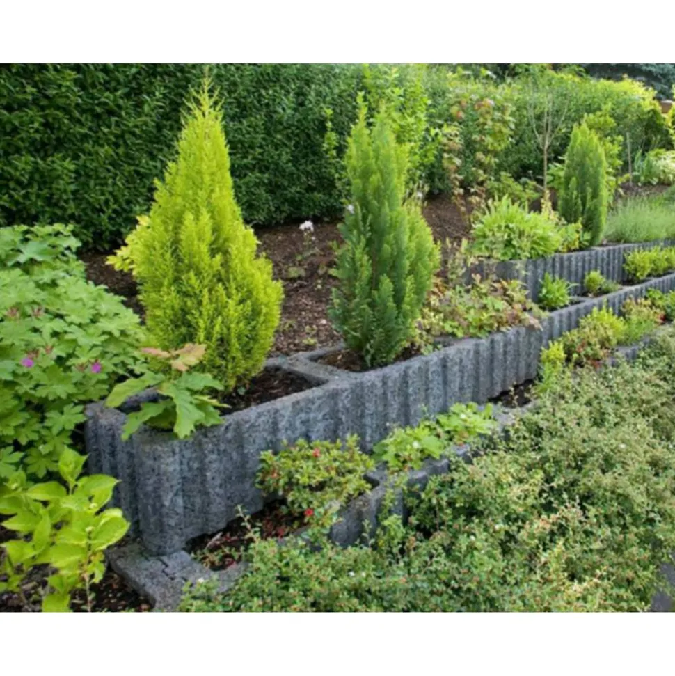 Pflanzstein 'Rasterflor' Beton grau 60 x 40 x 25 cm