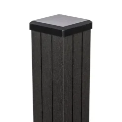 Pfosten 'Fertigzaun' BPC/Stahl inklusive Kappe anthrazit 7 x 7 x 190 cm