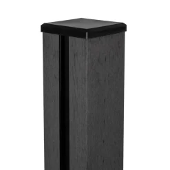 Pfosten Steckzaun 'Solid' BPC/Stahl anthrazitgrau 10 x 10 x 240 cm