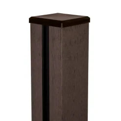 Pfosten Steckzaun 'Solid' BPC/Stahl Erdbraun 10 x 10 x 100 cm