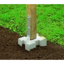 Pfosten-Fundamentstein Beton grau 34 x 26,5 x 21,5 cm