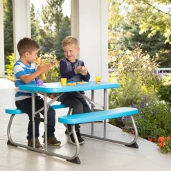 Picknickgarnitur für Kinder blau 83 x 90 x 53 cm