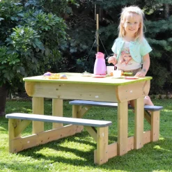 Picknickgarnitur für Kinder 'Esel' Natur/grün Kiefernholz 79 x 100 x 53 cm