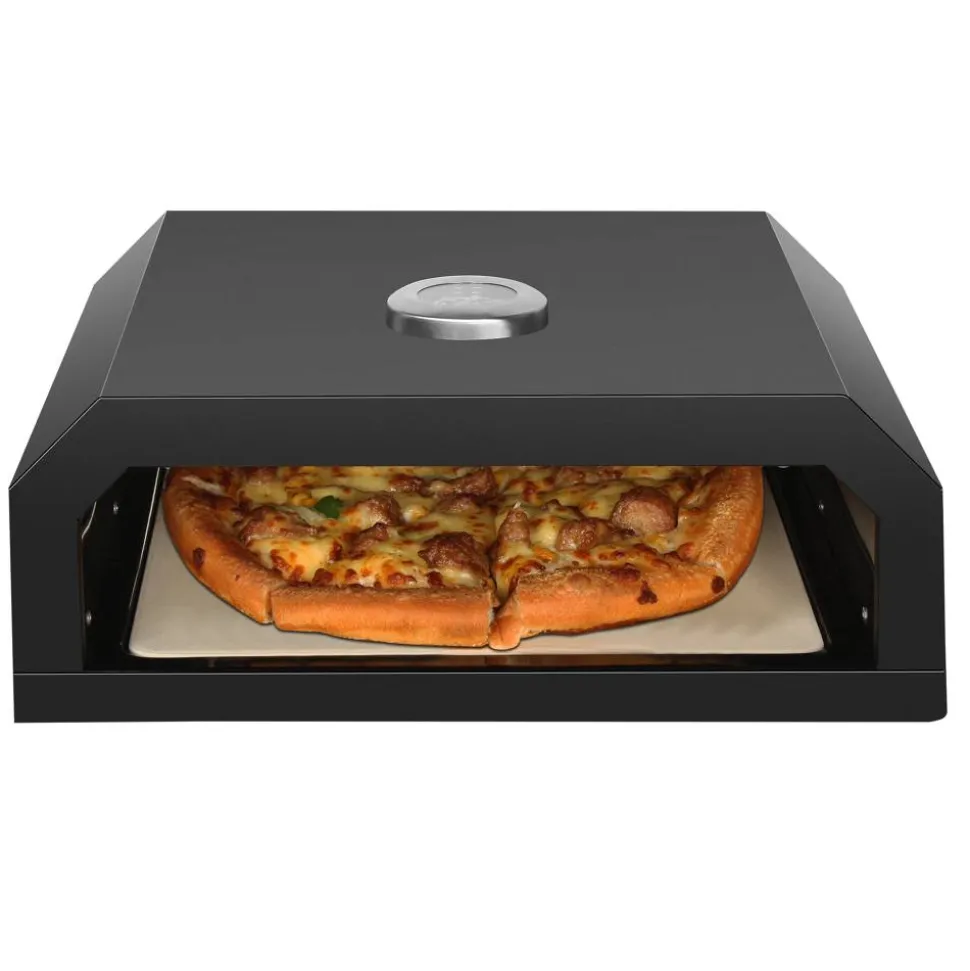 Pizzaaufsatz 'Neapel' Stahl schwarz pulverbeschichtet 40 x 15 x 35 cm