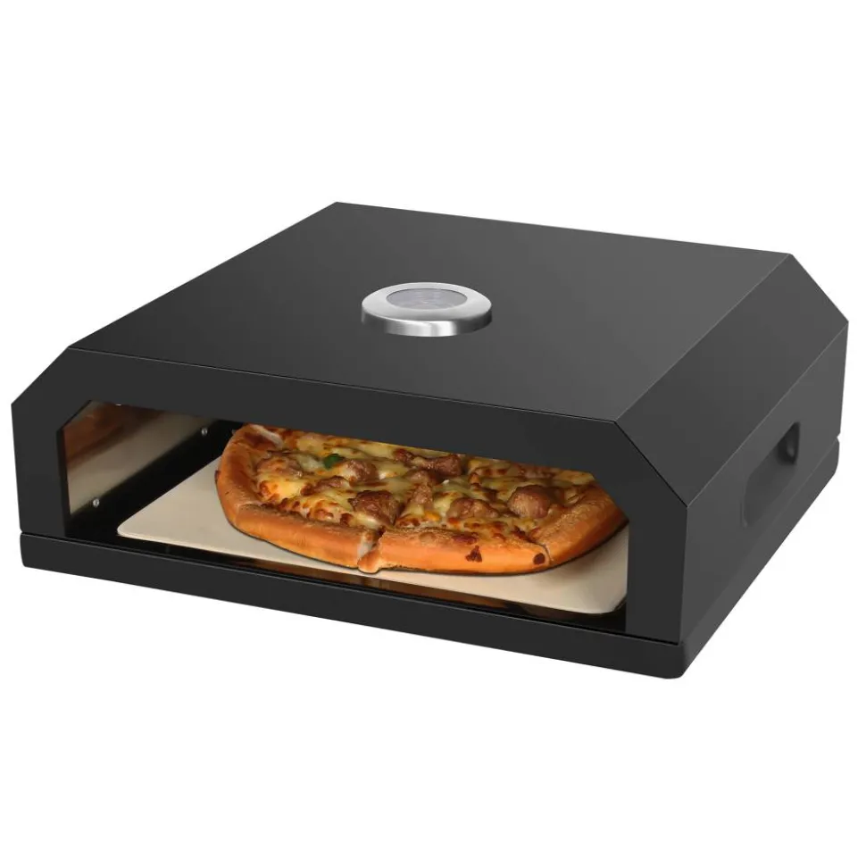 Pizzaaufsatz 'Neapel' Stahl schwarz pulverbeschichtet 40 x 15 x 35 cm