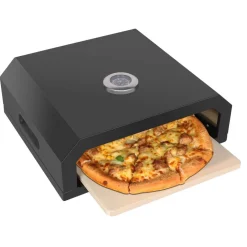 Pizzaaufsatz 'Neapel' Stahl schwarz pulverbeschichtet 40 x 15 x 35 cm