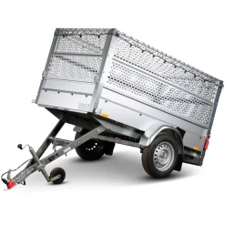 PKW-Anhänger 'Basic Plus 750' ungebremst 750 kg mit Gitteraufsatz und Kippdeichsel