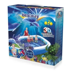 Planschbecken 'Family Pool 3D Undersea Adventure' blau 262 x 175 x 51 cm