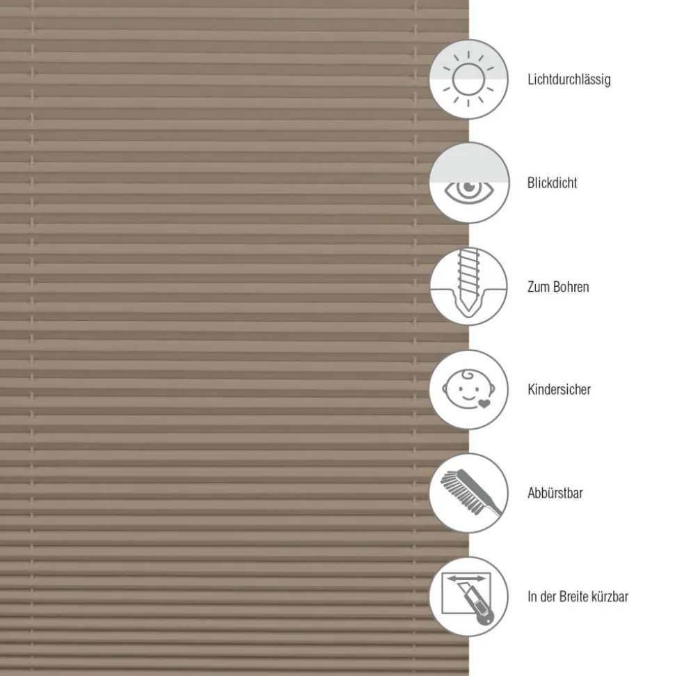 Plissee 'Concept' taupe 80 x 210 cm