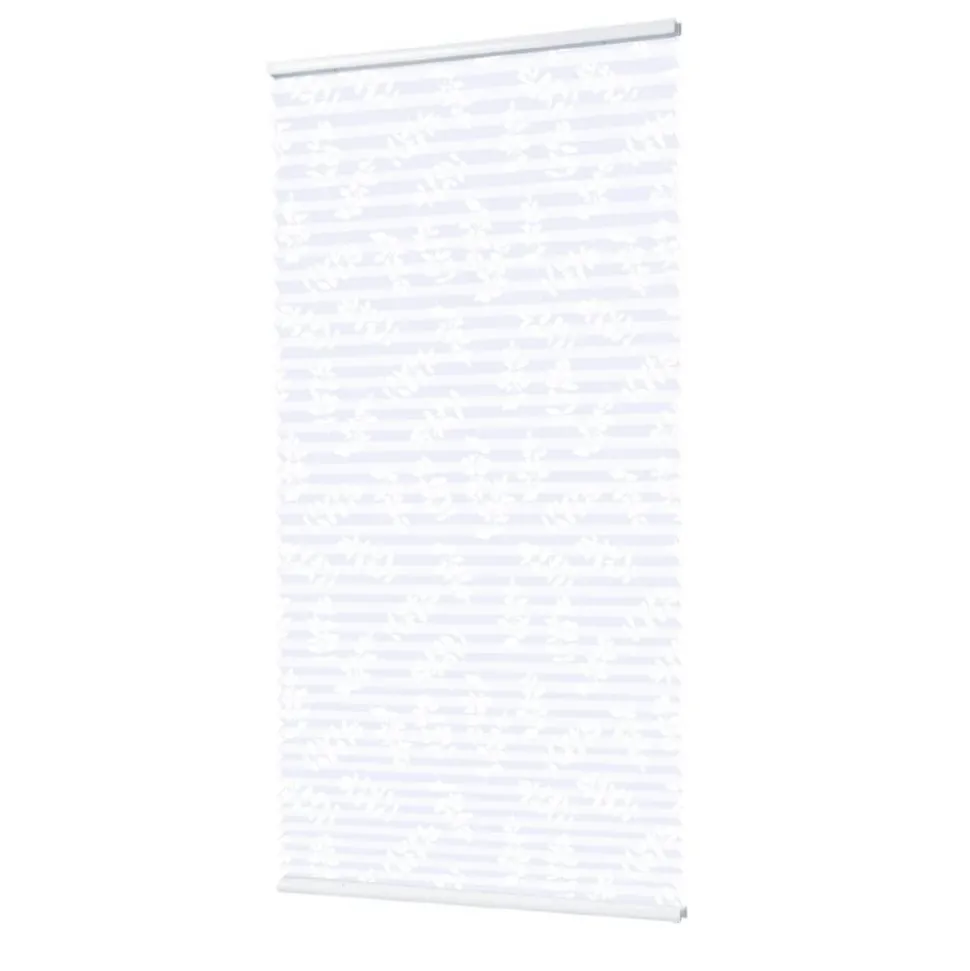 Plissee 'Klemmfix' weiß mit Zweigmotiv 80 x 220 cm