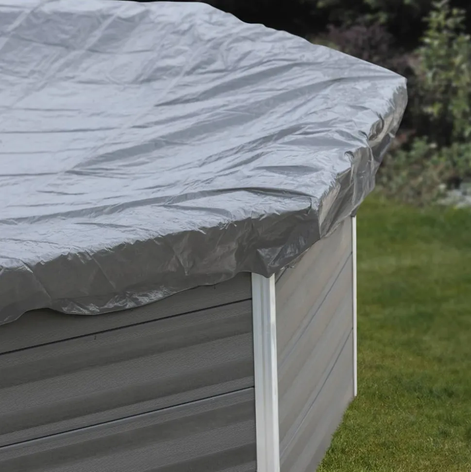 Pool-Abdeckplane 'Winterabdeckung' grau 664 x 386 cm