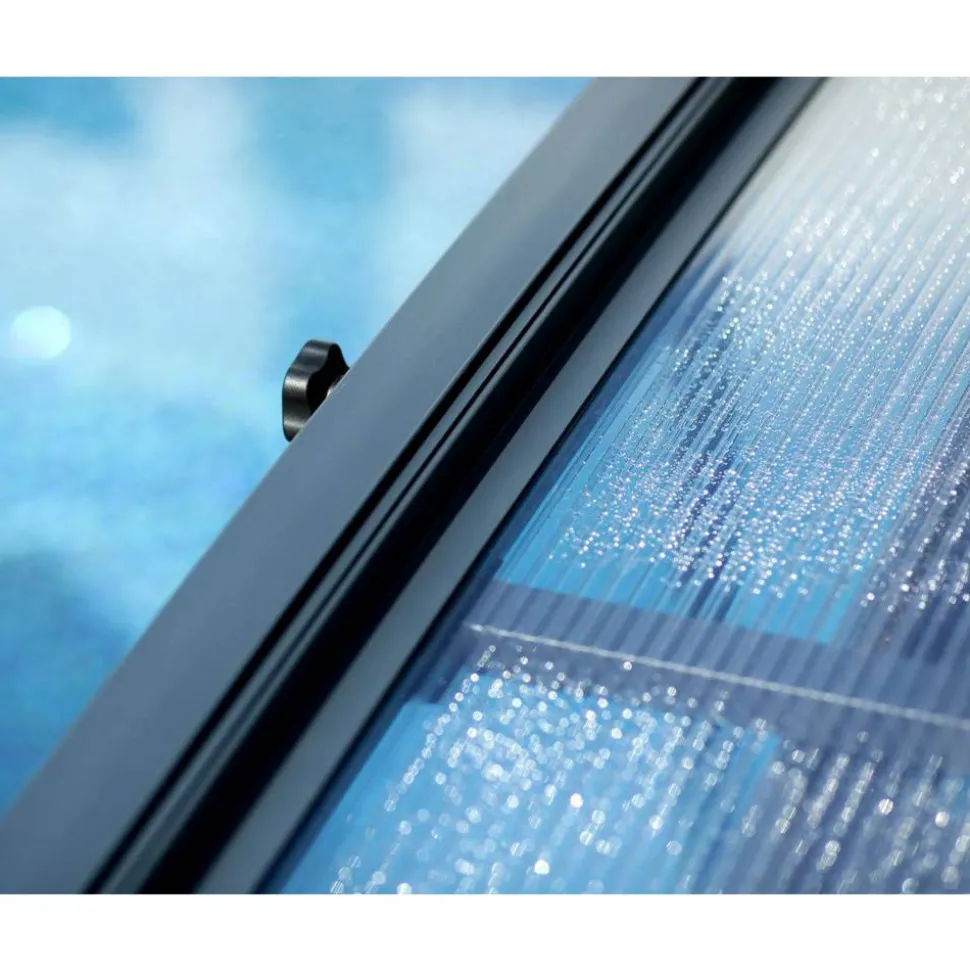Poolüberdachung 'Majorca' anthrazit 470 x 874 cm Polycarbonat klar