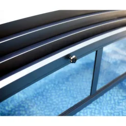 Poolüberdachung 'Majorca' anthrazit 470 x 874 cm Polycarbonat klar