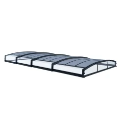 Poolüberdachung 'Majorca' anthrazit 470 x 874 cm Polycarbonat klar