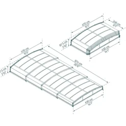 Poolüberdachung 'Majorca' anthrazit 470 x 874 cm Polycarbonat klar
