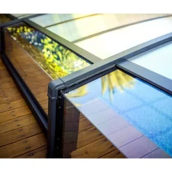 Poolüberdachung 'Majorca' anthrazit 457,5 x 669,2cm Polycarbonat klar