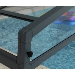 Poolüberdachung 'Majorca' anthrazit 457,5 x 669,2cm Polycarbonat klar