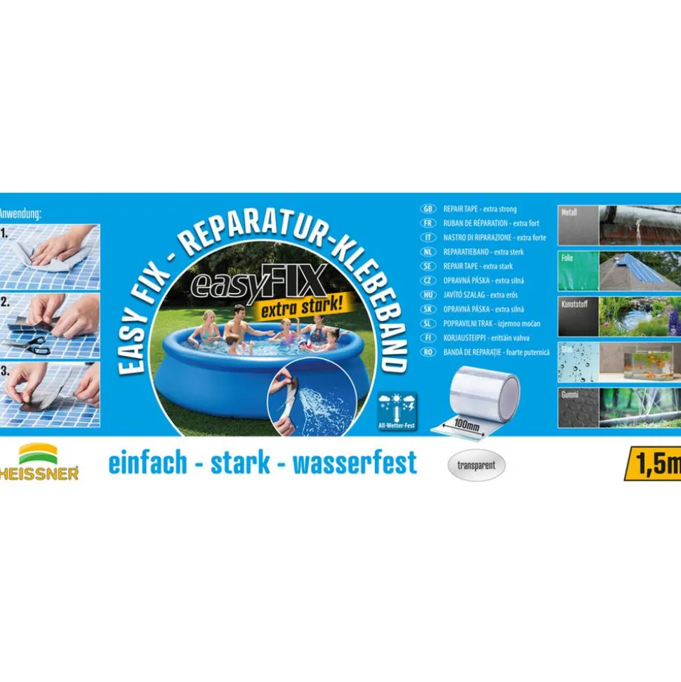 Poolflicken Reparatur-Klebeband transparent 150 x 10 cm