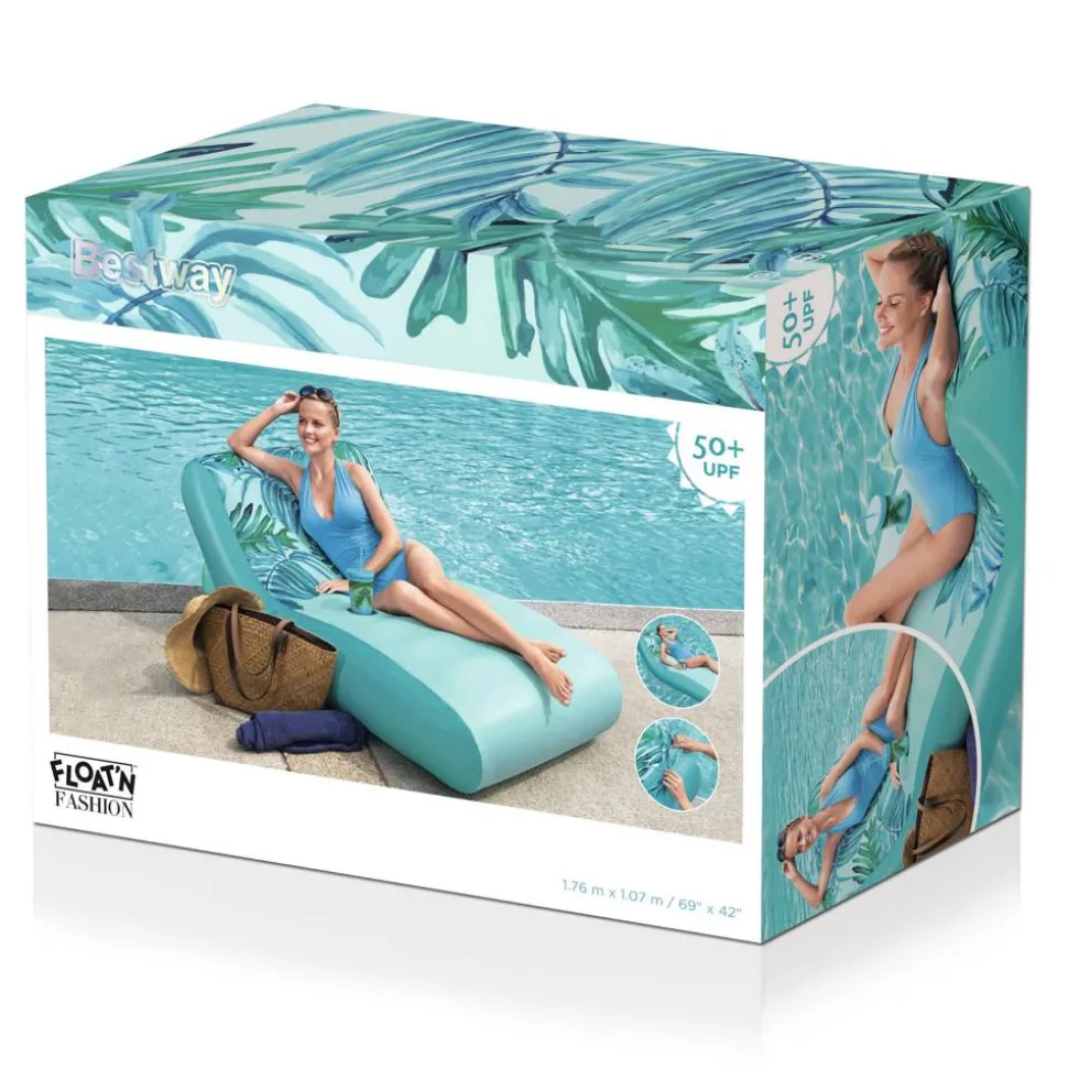 Poolliege türkis 176 x 107 x 72 cm, mit Textilbezug