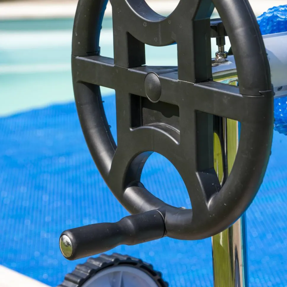 Pool-Planenaufroller grau bis 5,5 m