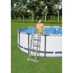 Pool-Sicherheitsleiter 'Flowclear™' Stahl 2 x 4 Stufen, 122 cm