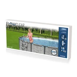 Pool-Sicherheitsleiter 'Flowclear™' Stahl 2 x 4 Stufen, 122 cm