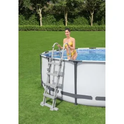 Pool-Sicherheitsleiter 'Flowclear™' Stahl 2 x 4 Stufen, 122 cm