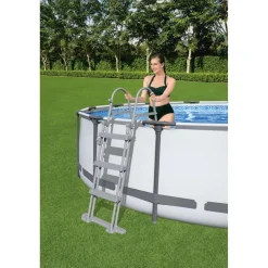 Pool-Sicherheitsleiter 'Flowclear™' Stahl 2 x 3 Stufen, 107 cm
