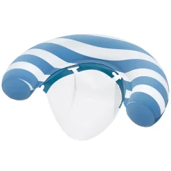 Poolsitz mit Textiloberfläche weiß/blau 96 x 67,5 x 19 cm