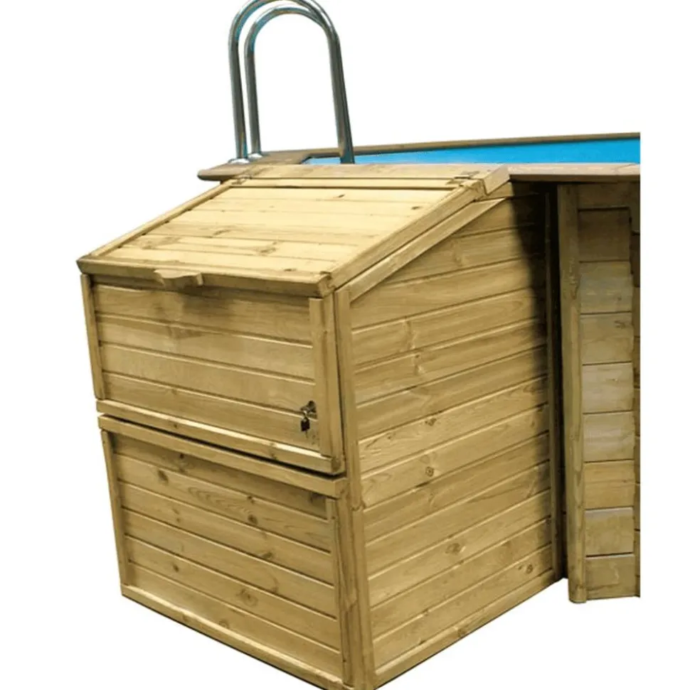 Pool-Technikraum holzfarben 100 x 88 x 131 cm