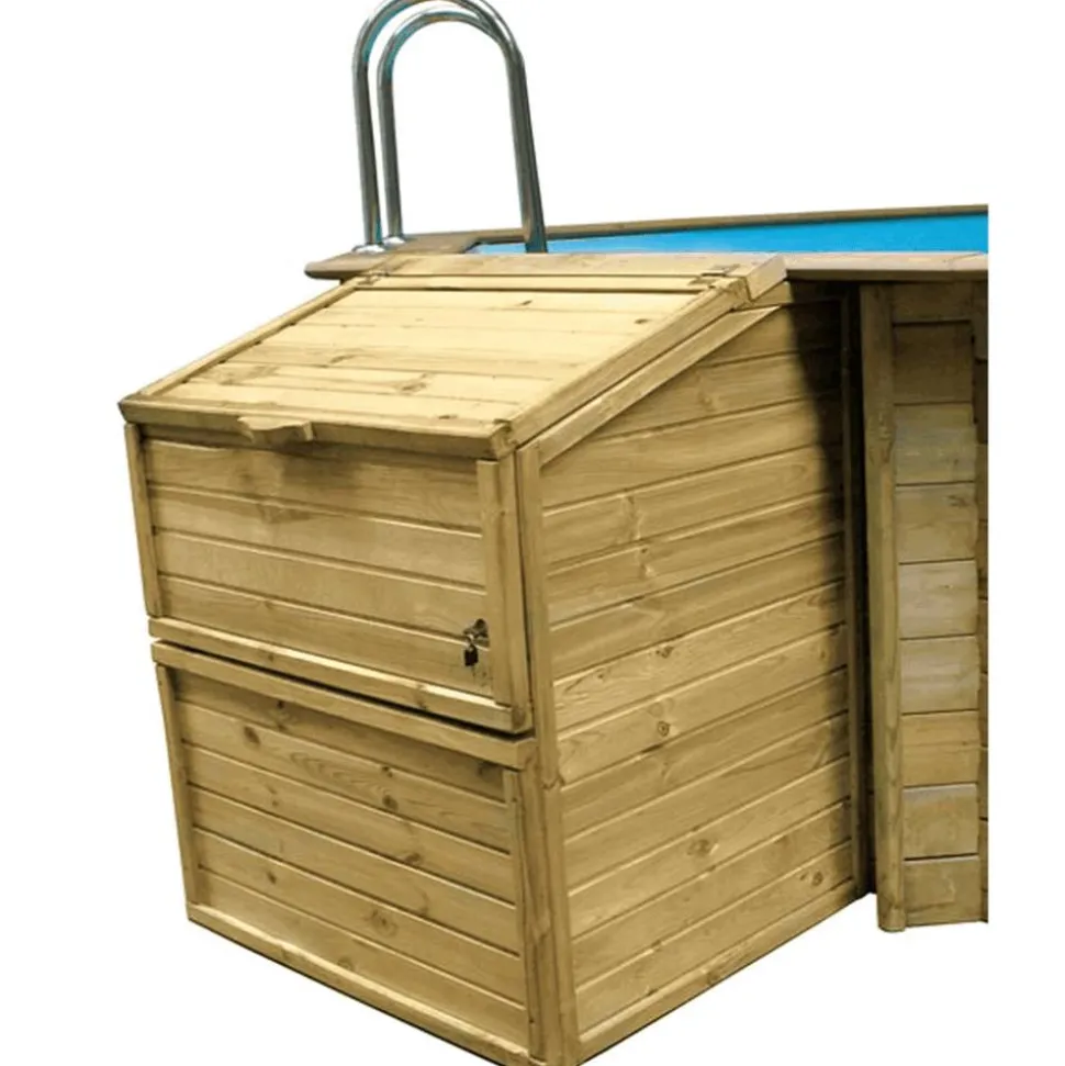 Pool-Technikraum holzfarben 100 x 88 x 143 cm