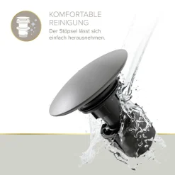 Pop-Up-Ablaufventil 'EasyClean' graphitfarben