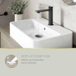 Pop-Up-Ablaufventil 'EasyClean' schwarz-matt