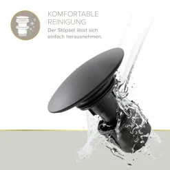 Pop-Up-Ablaufventil 'EasyClean' schwarz-matt