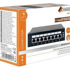 8-Port Patchpanel für RJ45 Netzwerkbuchsen