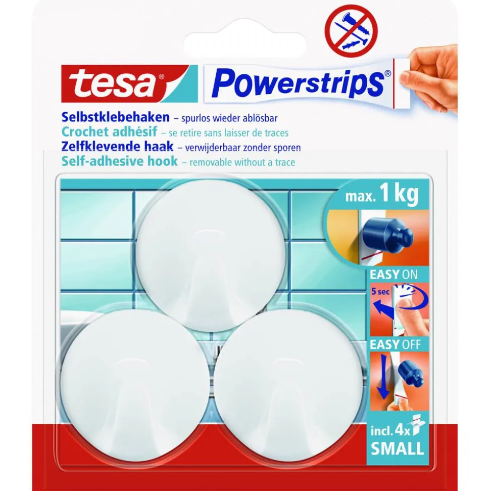 Powerstrips Klebehaken small rund weiß
